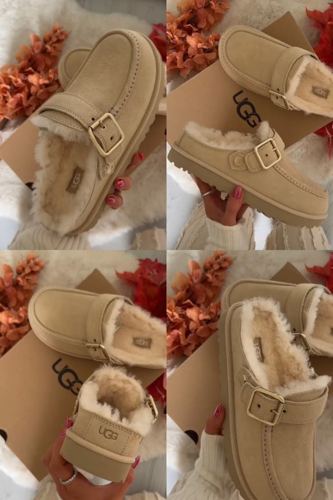 Sand Castle Goldenstar Evelina — buckle strap and sheepskin lining.
